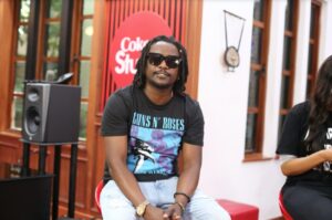 A picture of Nyashinski during a coke studio event