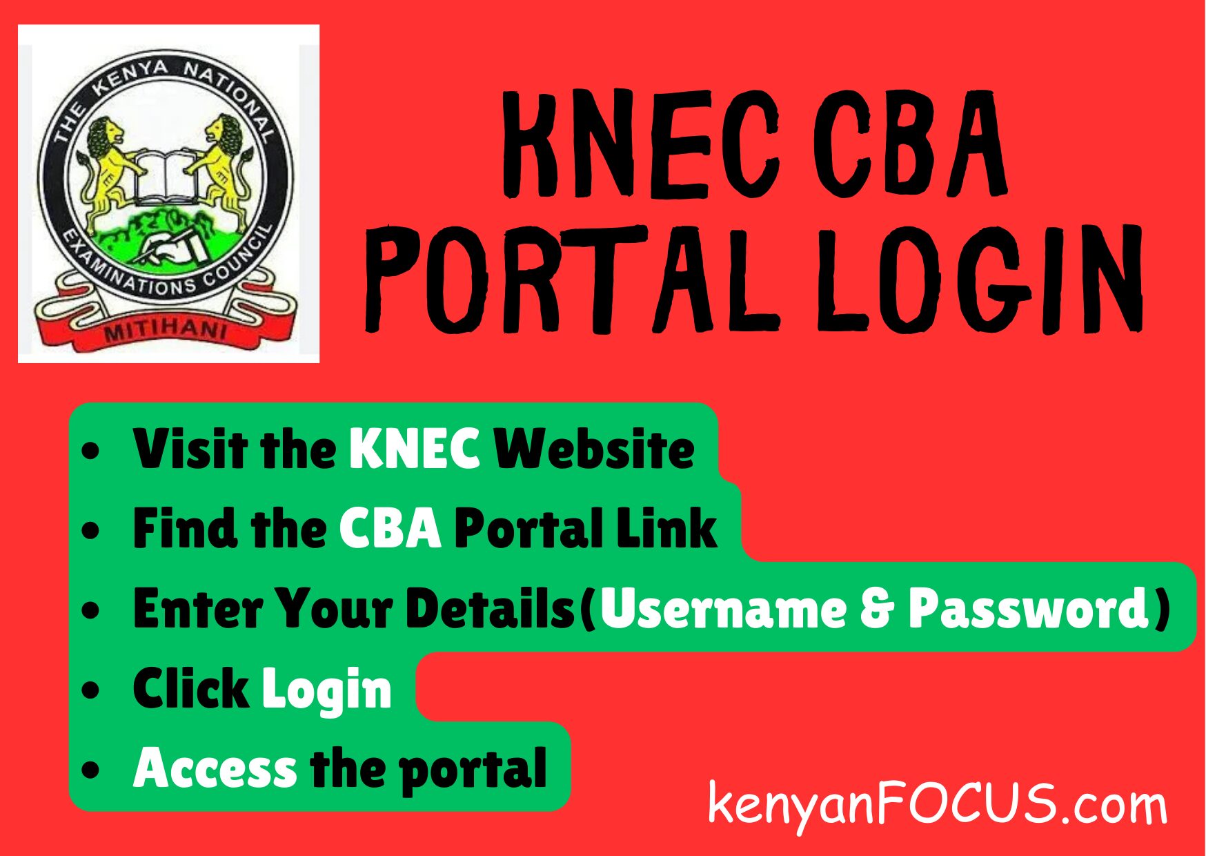 An image illustration of KNEC CBA Portal Login