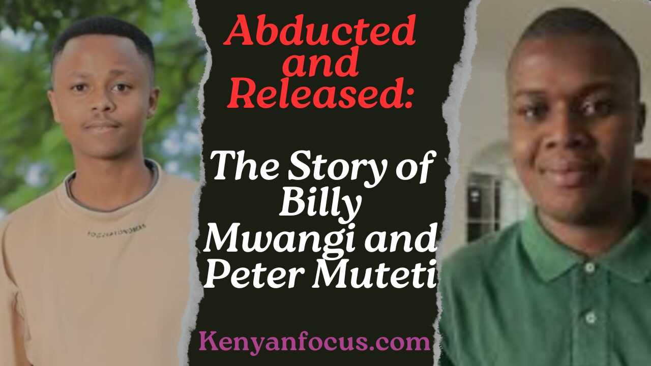 An image illustration of the release of Billy Mwangi and Peter Muteti